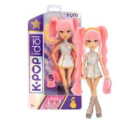 K-POP IDOL Muñeca Yuni Fashion Doll Estilo K-Pop Moonlight, Cabello Rosa Trenzado. 3 Accesorios para Crear Outfits Optimo para Fans a Partir de 3 Años de Edad