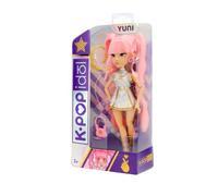 K-POP IDOL Muñeca Yuni Fashion Doll Estilo K-Pop Moonlight, Cabello Rosa Trenzado. 3 Accesorios para Crear Outfits Optimo para Fans a Partir de 3 Años de Edad