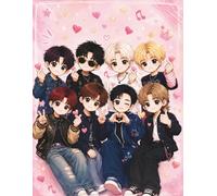 K-Pop Inspired Graph Paper Notebook: Pink Chibi Idol Cover with 8.5 x 11 Grid Pages for Math, Notes, Pixel Art, Drawing, and Planning