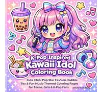 K-Pop Inspired Kawaii Idol Coloring Book: Cute Chibi Pop Star Fashion, Bubble Tea & Fun Music-Themed Coloring Pages for Teens, Girls & K-Pop Fans