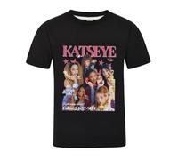 K-POP KATSEYE - Camiseta de manga corta con diseño de álbum de música para niñas, de 6 a 13 años, Negro, 9-10 Años