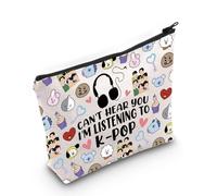 K-Pop Music Lover Gift Can't Hear You I'm Listening K-Pop Cosmetic Makeup Bag Korean Band Fans Gift K-Pop Characters Gift (K-Pop UK2)