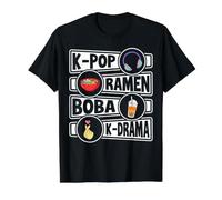 K-Pop Ramen Boba K-Drama Coreano Fan Teen Girls K Pop Merch Camiseta gráfica económica, Hombre, Negro, M