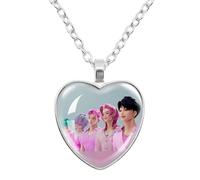K-Pops Demons Hunters Collar Hun-Trix RU Mi sa Ja Boys de Rpy Ti Ger Dibujos Animados Collar K-Pop D-Demon H-Hunters Merch Heart Colgantes Collares Accesorios para Los Fans, Las Mujeres, Las Niñas