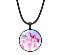 K-Pops Demons Hunters Collar Hun-Trix ru mi sa Ja Boys de Rpy Ti Ger Dibujos Animados Collar K-Pop D-Demon H-Hunters Merch Circular Colgantes Collares Accesorios para Los Fans, Las Mujeres, Gema