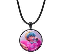 K-Pops Demons Hunters Collar Hun-Trix ru mi sa Ja Boys de Rpy Ti Ger Dibujos Animados Collar K-Pop D-Demon H-Hunters Merch Circular Colgantes Collares Accesorios para Los Fans, Las Mujeres, Gema
