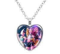 K-Pops Demons Hunters Collar Hun-Trix RU Mi sa Ja Boys de Rpy Ti Ger Dibujos Animados Collar K-Pop D-Demon H-Hunters Merch Heart Colgantes Collares Accesorios para Los Fans, Las Mujeres, Las Niñas