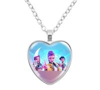 K-Pops Demons Hunters Collar Hun-Trix RU Mi sa Ja Boys de Rpy Ti Ger Dibujos Animados Collar K-Pop D-Demon H-Hunters Merch Heart Colgantes Collares Accesorios para Los Fans, Las Mujeres, Las Niñas