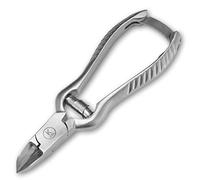 K-Pro Alicate cortaúñas pies inox 14 cm doble muelle uñas gruesas | Corta uñas gruesas de los pies con hoja curva, doble muelle y mango antideslizante para pedicura precisa