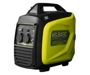 K&S BASIC 33i S Generador Electrico Gasolina 3000 W Generador Inverter Silencioso Portátil de Emergencia, bobinado 100% de cobre, 230V Ligero Salidas USB/AC/DC,68 dB para Camping Autocaravan Apagon