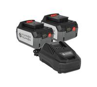 K&S Könner&Söhnen Kit de arranque KS 20 V4-1 DUAL: 2 baterías de 20 V 4 Ah y cargador de 4,5 A para herramientas de batería, cargador nominal tensión de salida 21,5 V, corriente de salida nominal de