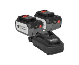 K&S Könner&Söhnen Kit de arranque KS 20 V4-1 DUAL: 2 baterías de 20 V 4 Ah y cargador de 4,5 A para herramientas de batería, cargador nominal tensión de salida 21,5 V, corriente de salida nominal de