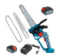 K&S Könner&Söhnen KS MCS20V-12 - Juego de motosierra eléctrica con espada de 30 cm y 10 m/s, con cargador de 20 V y batería, 2 espadas y 2 cadenas de 12 pulgadas y 1 batería (KS 20V4-1) de regalo