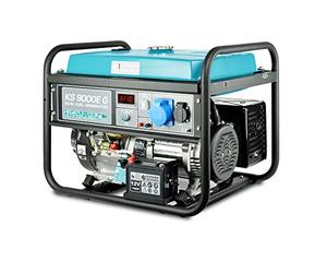 K&S Könner&Söhner KS 9000E G - Generador de gasolina (6500 W, toma manual y eléctrica, 1 x 16 A, 1 x 32 (230 V), 12 V con AVR, generador de corriente con protección contra cortocircuitos