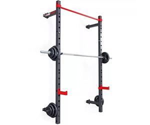 K-Sport: Rack de pared cuadrado con barra de dominadas para montaje en pared de hasta 225 kg, soporte para sentadillas con dominadas I estación de fuerza ideal para el hogar