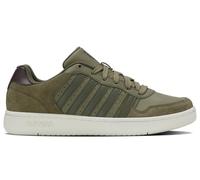 K-Swiss - Court Palisades - Zapatos para Hombre y Mujer - Estilo de Tenis Vintage de Gran Comodidad - Suela de Copa, Parte Superior de Cuero, Cordones, Color - TAMAÑO, Verde, 42 EU