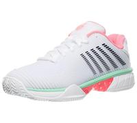 K-Swiss Hypercourt Express 2 Clay - Tenis para Mujer, Blanco/Rosa Pastel neón/Negro, Talla 9 de Reino Unido