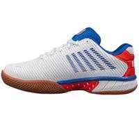 K-Swiss Hypercourt Express 2 Tenis de interior para hombre, pickleball, raquetball, Blanco/Rojo, 42 EU