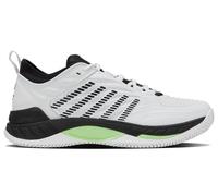 K-Swiss Hombre Hypercourt Supreme 2 Clay Zapato de Tenis, Blanco, Negro, Verde Fluorescente Suave, 47 EU