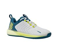 K-Swiss Men's Ultrashot 3 Tennis Shoes, 43 EU, White Blue Green, 45 EU