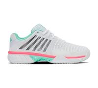K-Swiss Tennis Express Light 3 Clay, Zapatos de Tenis Mujer, White/Neon Mint/Neon Pastel Pi, 35 EU