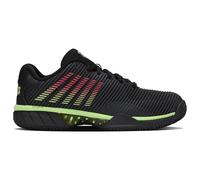 K-Swiss Tennis Hypercourt Express 2 HB, Zapatos de Tenis Hombre, Black/Soft Neon Green/Neon Lav, 41 EU