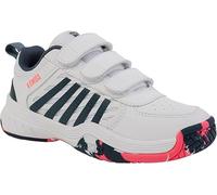 K-Swiss Zapatillas de Tenis Unisex para niños Court Express 2 StrapTenis, White Stargazer Neon Blaze, 30 EU