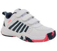 K-Swiss Zapatillas de Tenis Unisex para niños Court Express 2, White Stargazer Neon Blaze, 30.5 EU