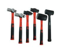 K Tool International 71770 - Juego de 6 martillos para garajes, talleres de reparación y bricolaje, acero al carbono forjado, tratado térmicamente, mango de fibra de vidrio, agarre TPR, trineo, pein