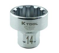 K Tool International KTI20614 - Llave de Vaso estriada de 1/4" (14 mm)