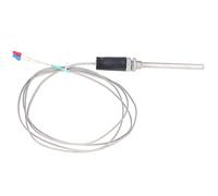 K Type Thermocouple Sensor | Nichrome Shielded Wire 0-800℃ Temperature Probe | Industrial Sensor for Plastic/Machinery/Textile | 100mm Straight Shank, 2000mm Lead Wire