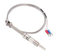 K Type Thermocouple Sensor Probe with 5mm Stainless Steel Probe 12mm Screw,Miniature Thermocouple Connector,1-5m Wire,400°C Measuring Range for PID Temperature Controller (1m)