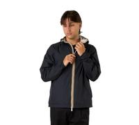 K-Way Chaqueta unisex, modelo Jake Plus.2, de nailon Ripstop impermeable, capucha ajustable con cordón, cierre con cremallera, bolsillos en la parte delantera, ajuste Slim, reversible color azul y