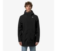 K-WAY Parka larga TOMMY BONDED JERSEY. Color Negro