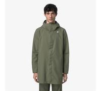 K-WAY Parka larga TOMMY BONDED JERSEY. Color verde aceituna