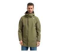 K-WAY Parka larga TOMMY BONDED JERSEY. Color verde aceituna