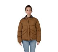 K.ZELL - Chaqueta impermeable con cuello de contraste de piel sintética, bolsillos para solapa, disponible en negro, marrón y camel, Camel/Choco, S