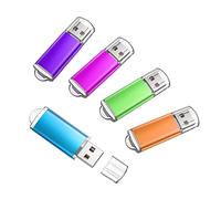 K&ZZ Paquete de 5 unidades flash USB 2.0 de 128 GB, unidad flash USB de 128 GB, unidad flash USB a granel, multicolor