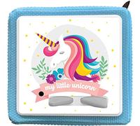 K002 | Cubierta protectora protectora para caja Toniebox autoadhesiva, diseño de accesorios, accesorios para niños, pegatinas, nombre personalizado (n.º 24 my little unicorn white, sin nombre personalizado)