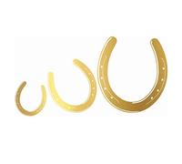 K040 - Lote de 3 pegatinas para coche, diseño de caballo, color dorado