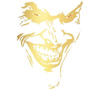 K059 Joker - Adhesivo Decorativo para Coche, Autobús, Caravana, 10 x 7 cm, Diseño de Payaso (Dorado Metálico)