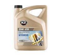 K2 Aceite de motor 0W-20 SynPower API SP-RC Hybrid 5L Compatible con HYUNDAI i10 IA, TOYOTA AYGO WNB1, KGB1, NISSAN Qashqai II J11, J11, KIA PICANTO JA, MAZDA 2 Hatchback DE, DH3, MITSUBISHI, SUZUKI