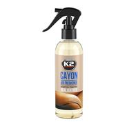 K2 CAYON Spray Ambientador - Eliminador de Olores - Spray Ambientador para Coche, Oficina y Hogar - Más de 700 Aplicaciones 250 ml (Cuero Auténtico)