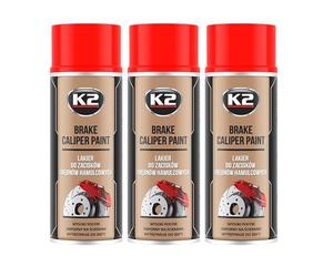 K2 Pintura para Pinza de Freno Anticalórica Pack de 3 - Color Rojo - Brake Caliper Spray 400 ml