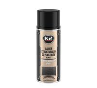 K2 Pintura Parachoques Negro Texturizada Spray Estructural para Parachoques Pintura Negra de Secado Rápido - 400 ML