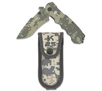 K25 K25-19220 - Navaja ACU. Funda Hoja:9.3cm - Herramienta para Caza, Pesca, Camping, Outdoor, Supervivencia y Bushcraft