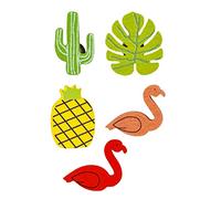 K3T 48430 Tropical - Agujas de alfiler (16 Unidades, Madera auténtica, Varios diseños, Longitud 15 mm)