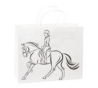 K3T 80412 - Bolsa para la compra (3 unidades, 32 x 13,5 x 26 cm), diseño de caballo