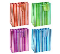 K3T 85015-H Colorful Lines - Bolsas de regalo (12 unidades, tamaño mediano, 18 x 10 x 23 cm)