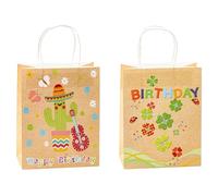 K3T 88215 - Bolsas de regalo de papel kraft para cumpleaños infantiles, 12 unidades, tamaño mediano (alto x ancho x profundo 23 x 18 x 10 cm), número de referencia 88215